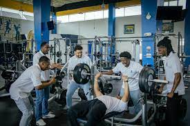 Students working out at campus gym